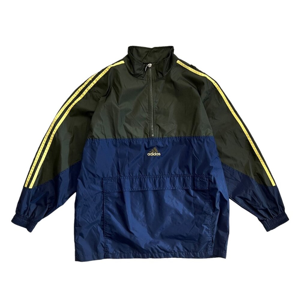 adidas Navy and Olive Windbreaker with Yellow Accents